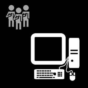 computer: group project / working together on the computer